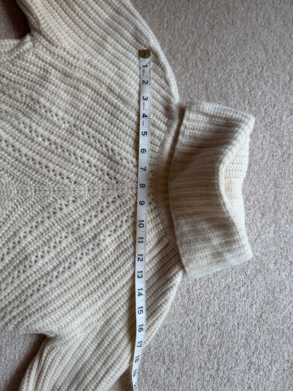 rag & bone Ivory Ribbed Chevron Turtleneck Sweater - Picture 11 of 11